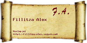 Fillitza Alex névjegykártya
